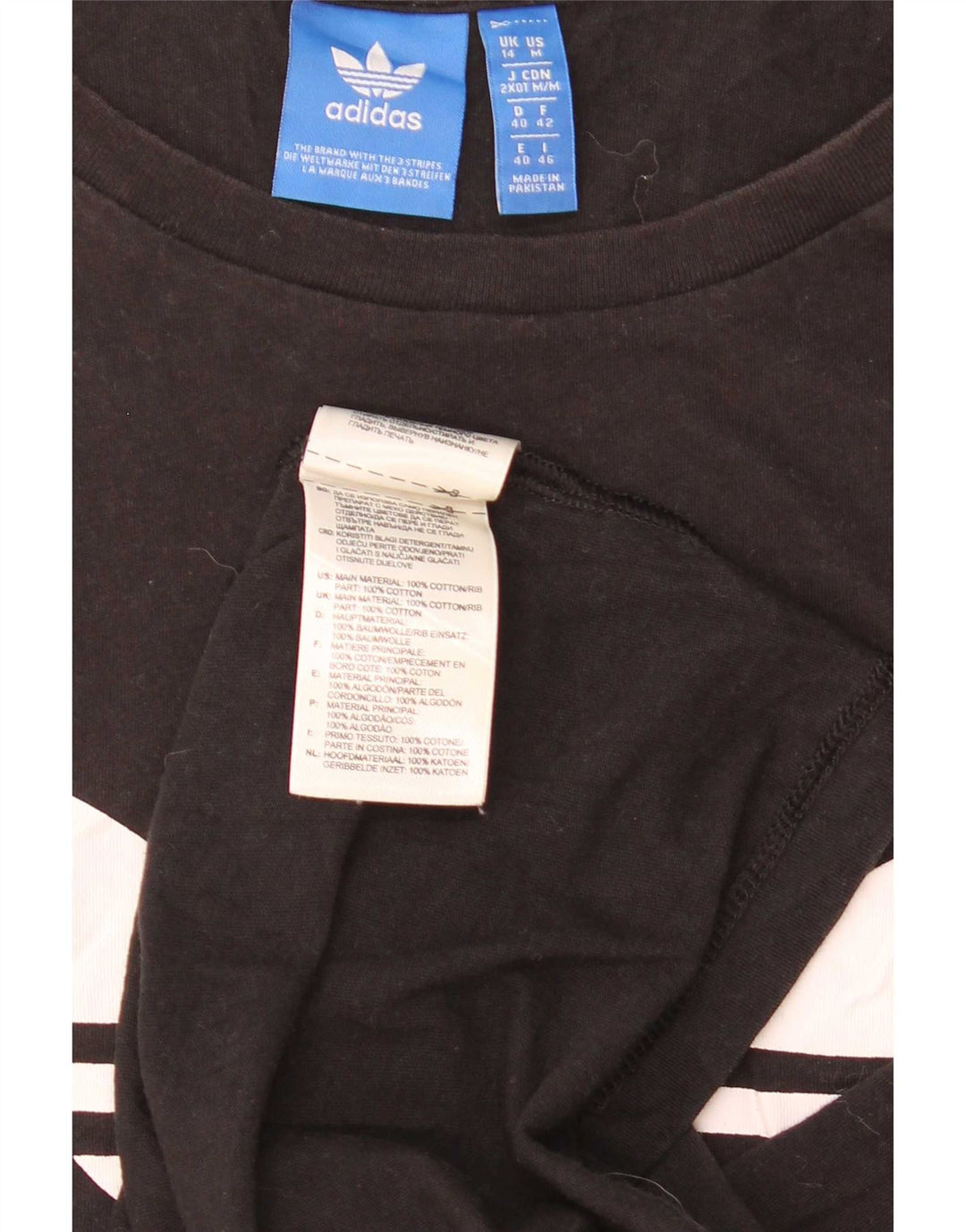Adidas Womens Graphic Vest Top UK 14 Large Black Cotton