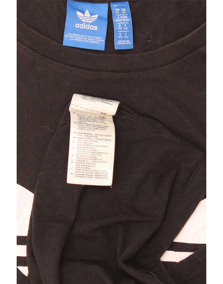 Adidas Womens Graphic Vest Top UK 14 Large Black Cotton