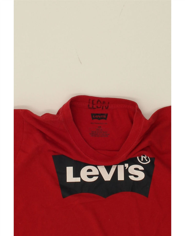 LEVI'S Boys Graphic T-Shirt Top 13-14 Years Medium Red Vintage Levi's and Second-Hand Levi's from Messina Hembry 