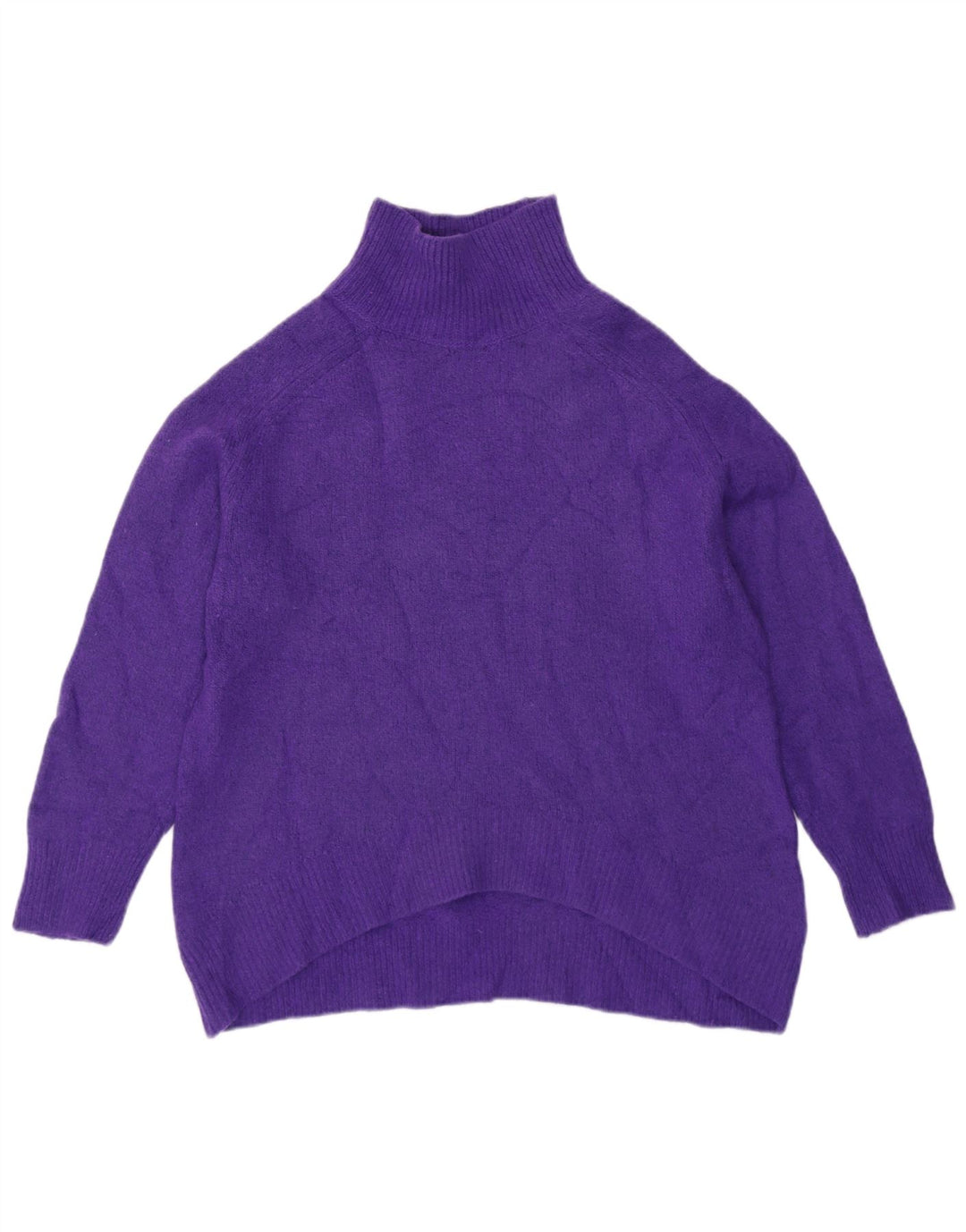 Massimo Dutti Dame Oversized Roll Neck Jumper Sweater UK 10 Small Purple