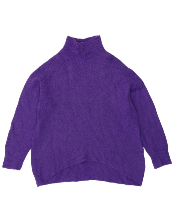 Massimo Dutti Dame Oversized Roll Neck Jumper Sweater UK 10 Small Purple