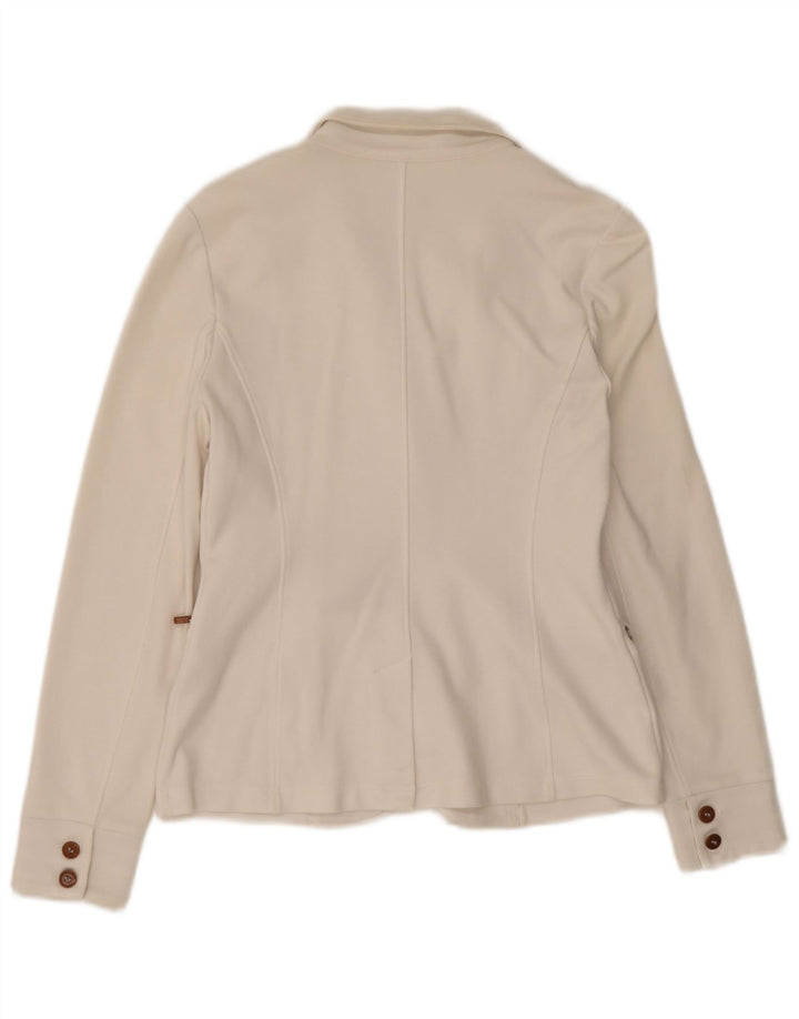 Woolrich Dame 3 Button Blazer Jacket UK 10 Small White Bomuld