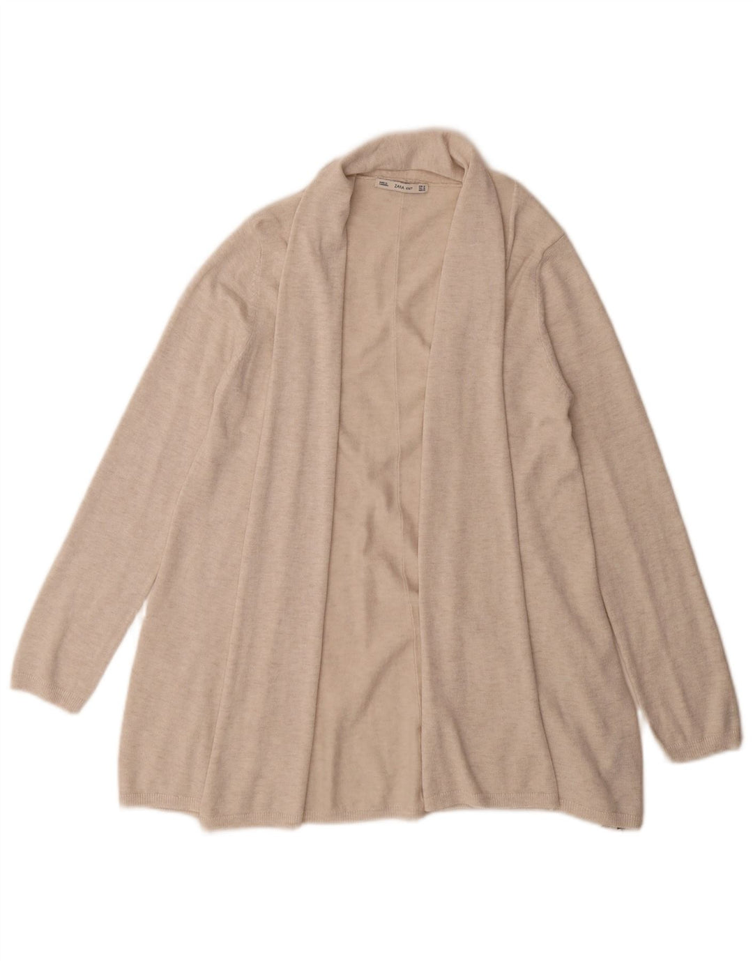 Zara Womens Open Cardigan Sweater UK 14 Medium Beige Viscose