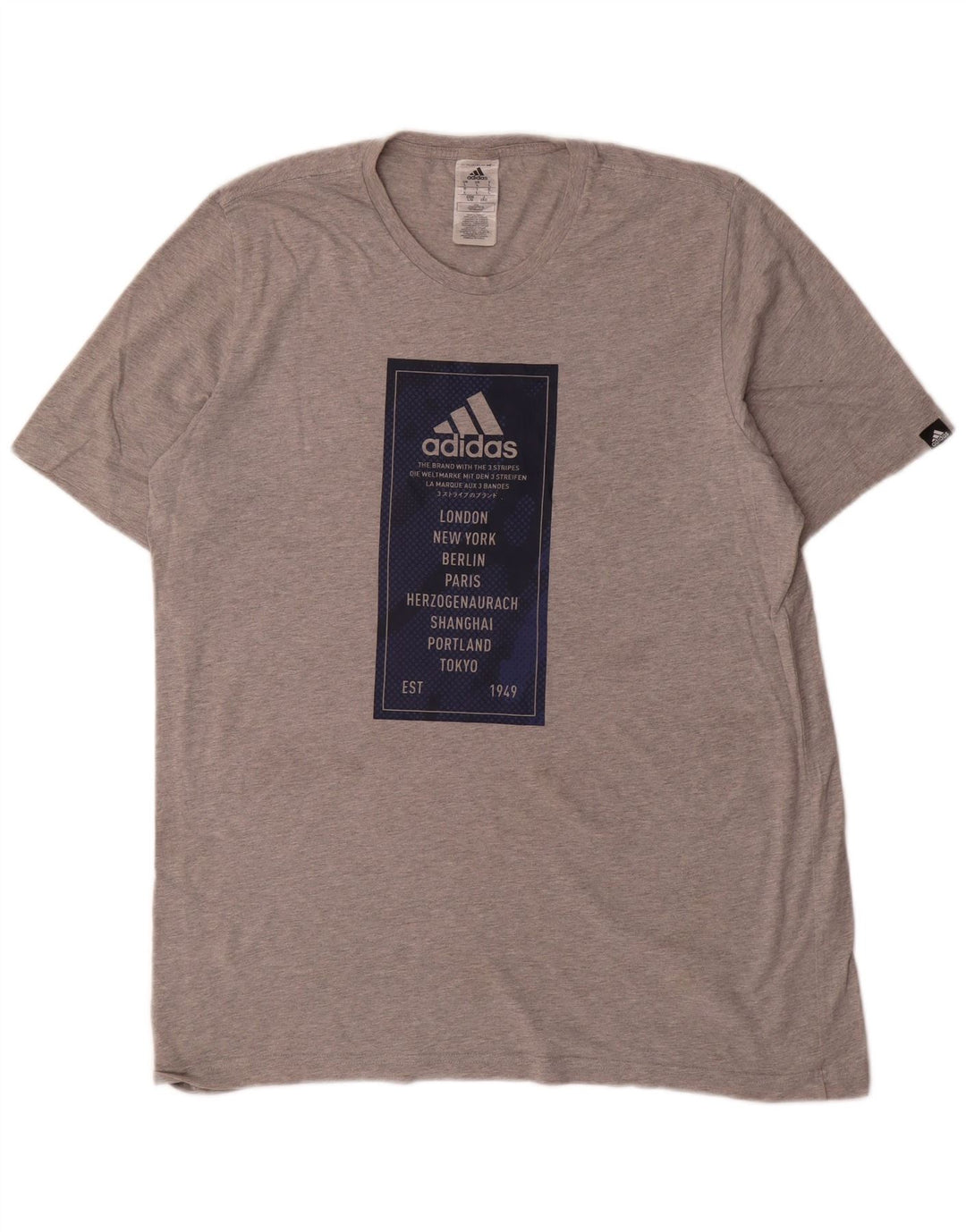 Adidas Herre Grafisk T-Shirt Top Stor Grå