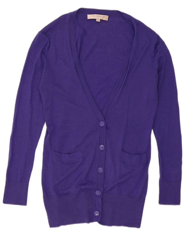 French Connection Dame Longline Cardigan Sweater UK 12 Medium Purple