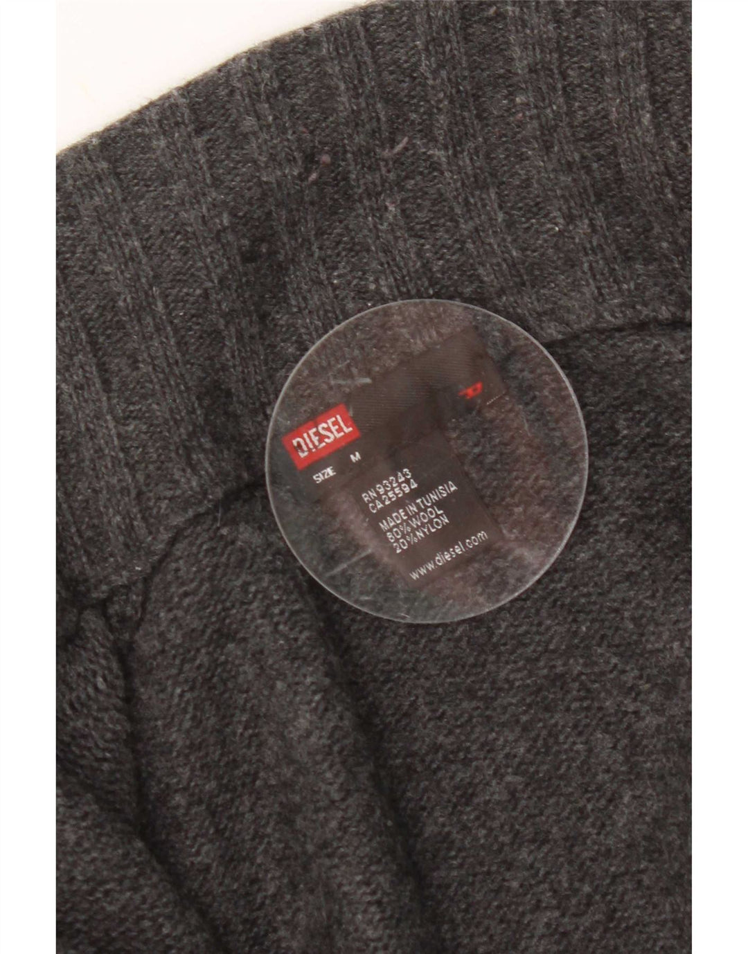 Diesel Herre cardigan sweater Medium Grey Uld