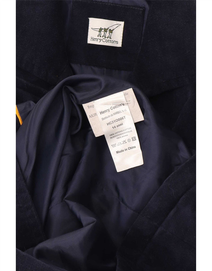 Henry Cottons Boys Pea Coat 13-14 år Marineblå bomuld