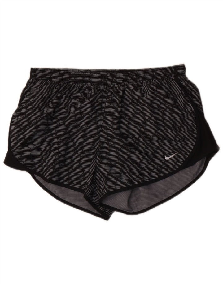 Nike Dame Dri Fit Sports Shorts UK 10 Små Grå Geometrisk Polyester