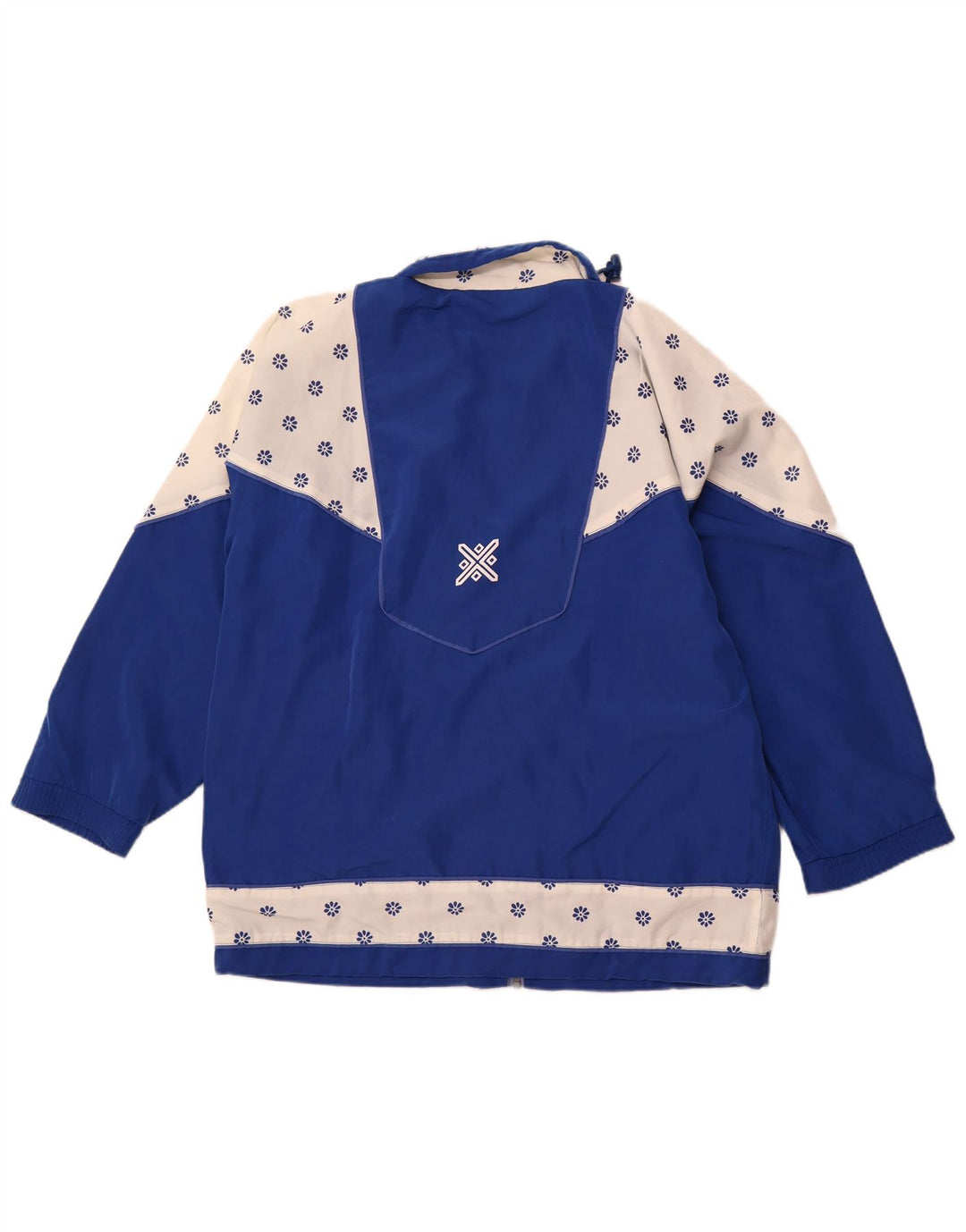 VINTAGE træningsdragt topjakke til kvinder 2XL Blå Colourblock Retro