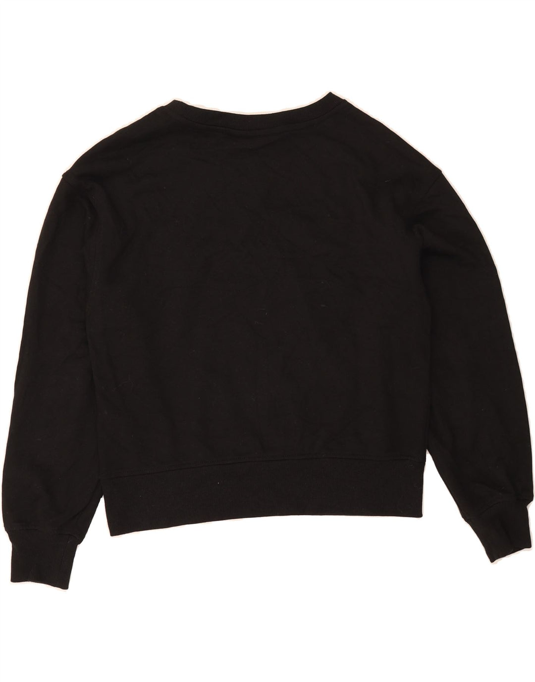 DKNY Womens Crop Sweatshirt Jumper UK 14 Medium Black Colourblock Cotton Vintage Dkny and Second-Hand Dkny from Messina Hembry 