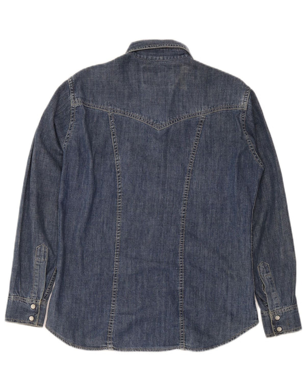 Wrangler Western Denim skjorte til kvinder UK 10 Small Blue Cotton