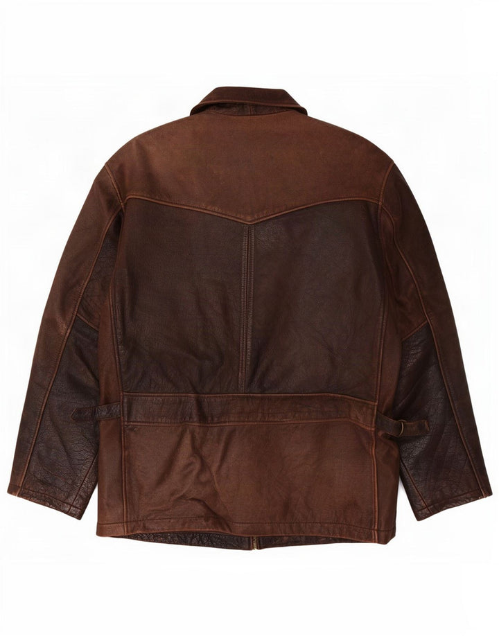 Oakwood Herre Læderjakke UK 38 Medium Brun