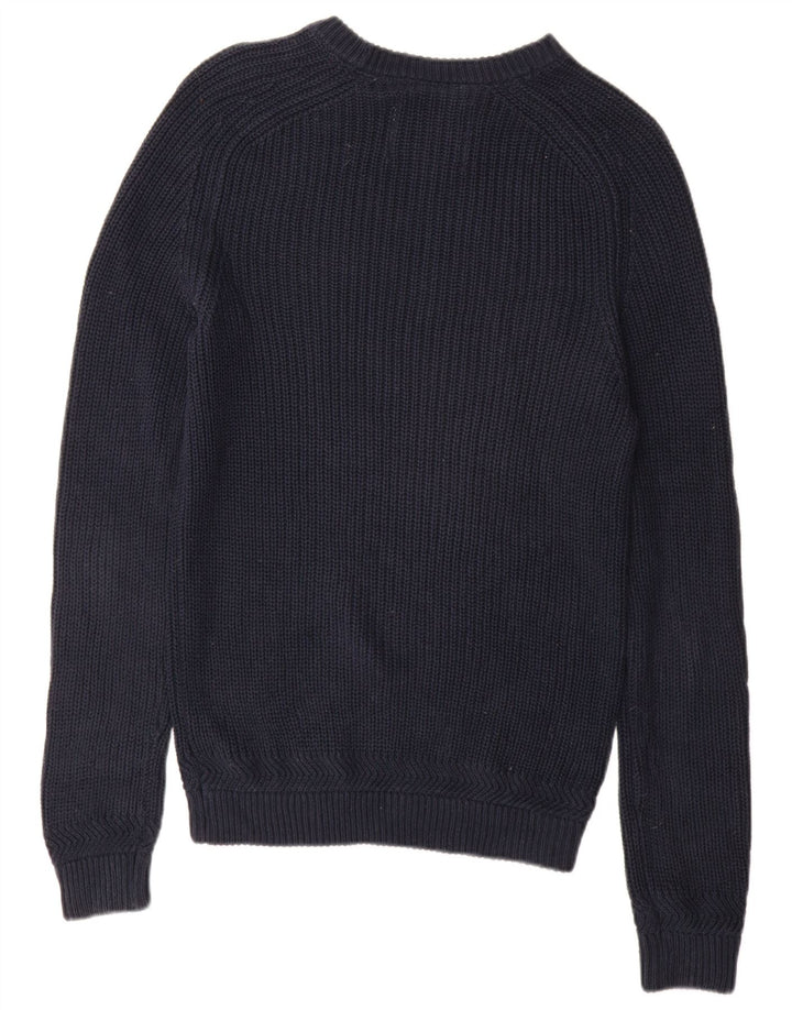 Jack Wills Mens Boat Neck Jumper Sweater Small Navy Blue Cotton