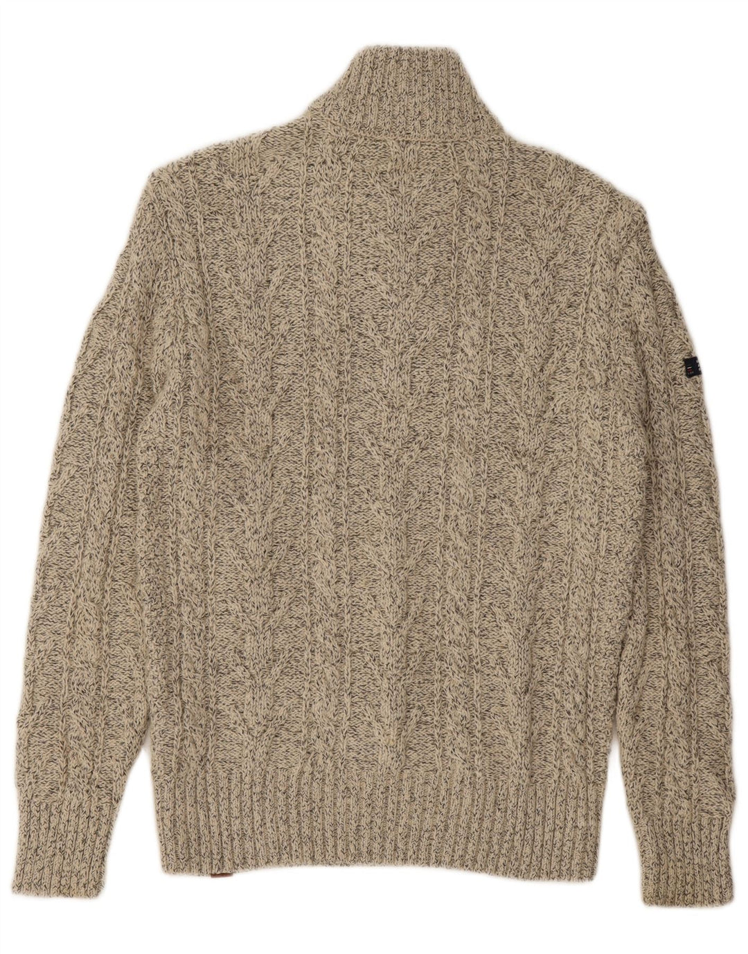 SUPERDRY Herre sweater med lynlåshals XL Beige Flecked Acryl