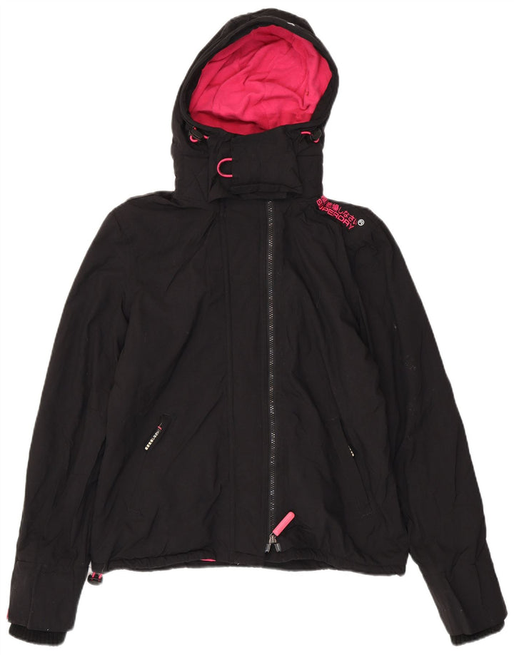SUPERDRY vindjakke til kvinder med hætte vindjakke UK 14 Medium Sort