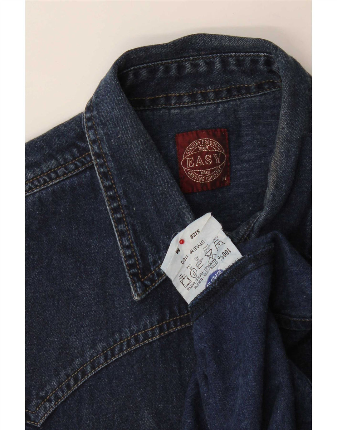 Nem denimskjorte til mænd Medium marineblå bomuld