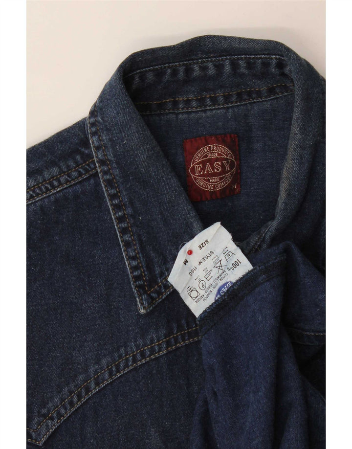 Nem denimskjorte til mænd Medium marineblå bomuld