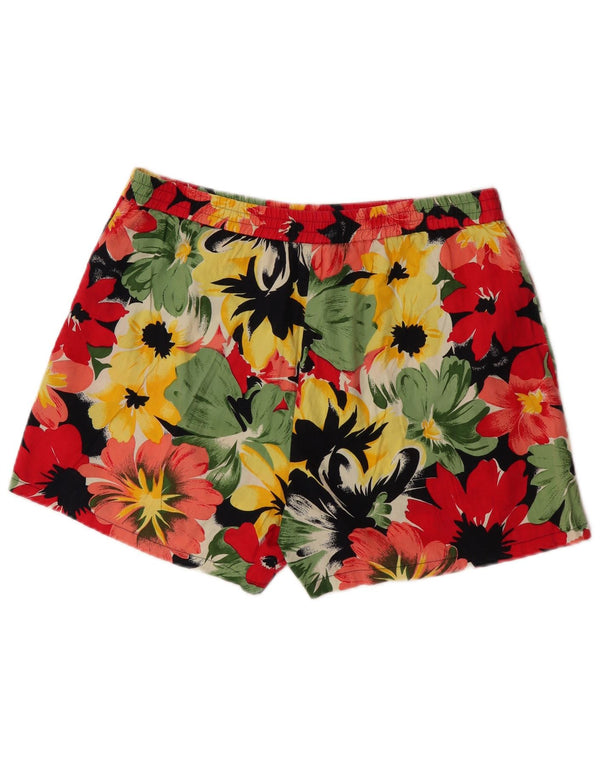 Vintage sportsshorts til kvinder EU 40 Medium flerfarvet blomstret bomuld