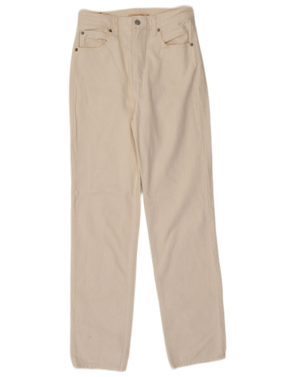 Levi's Dame High Rise Slim Straight Jeans W26 L31 Off White Bomuld