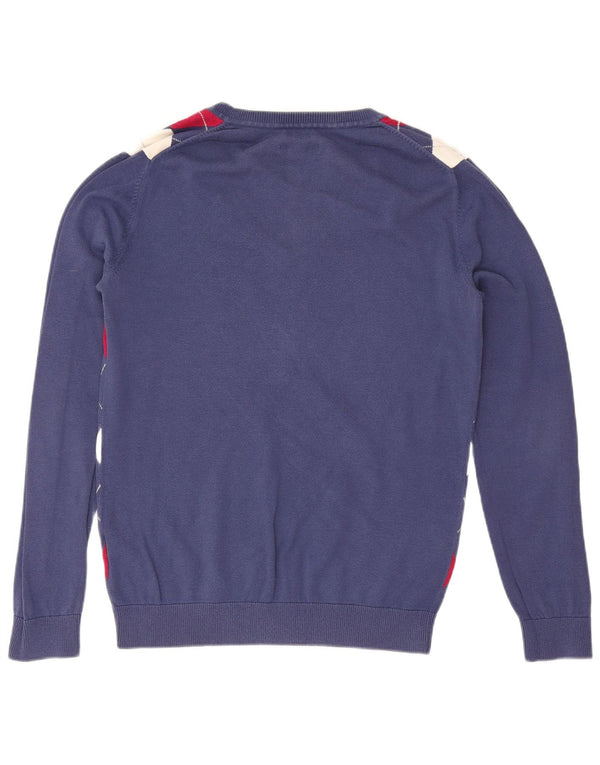 Tommy Hilfiger Dame V-hals sweater UK 12 Medium Navy Blue