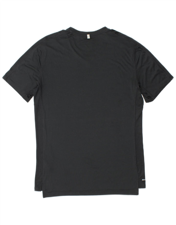 NIKE Mens Dri Fit T-Shirt Top Medium Black Polyester