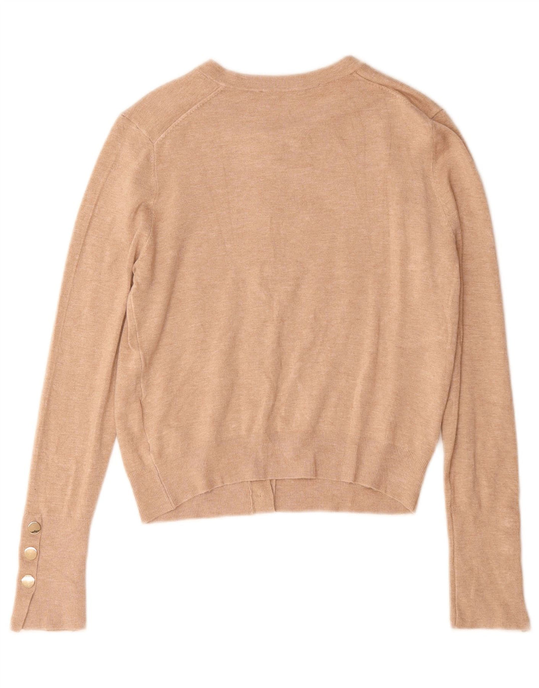 Zara Dame Cardigan Sweater UK 12 Medium Beige Viscose