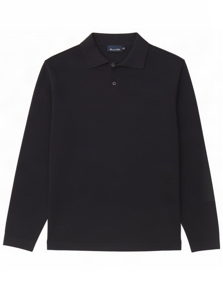 Massimo Dutti Herre Polo-halstrøje Sweater Stor Marineblå Uld