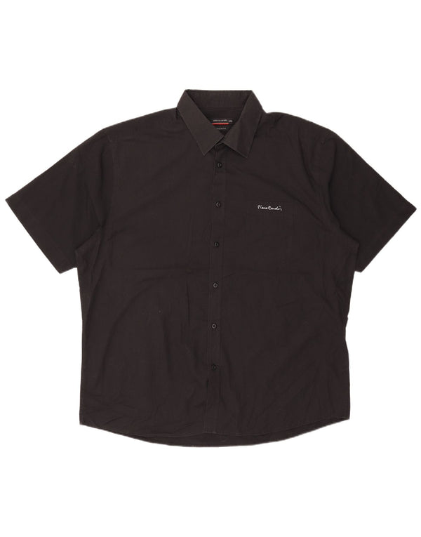 Pierre Cardin Herre kortærmet Regular Fit skjorte 3XL sort polyester