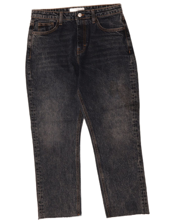 Topshop Dame Cropped Jeans W30 L25 Sort Bomuld