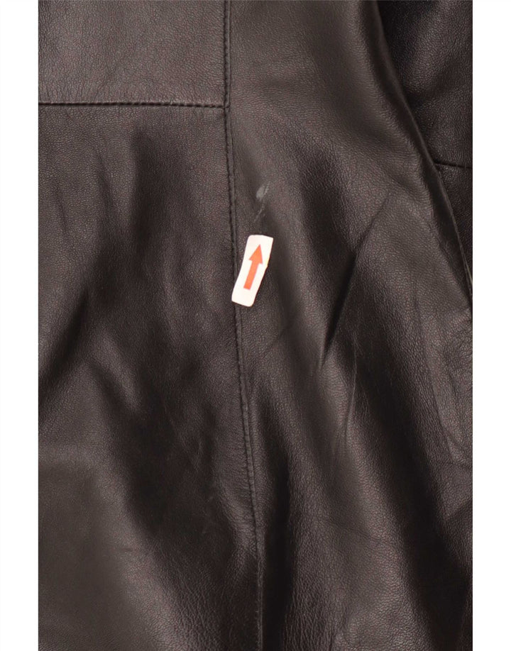 Cofi Dame 2-knaps Læder Blazer Jacket UK 12 Medium Sort