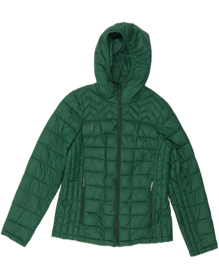 Michael Kors Dame Hættejakke UK 14 Medium Grøn Nylon