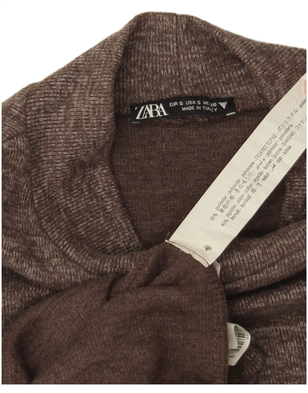 Zara Womens Shift Dress UK 10 Small Brown Flecked Polyester