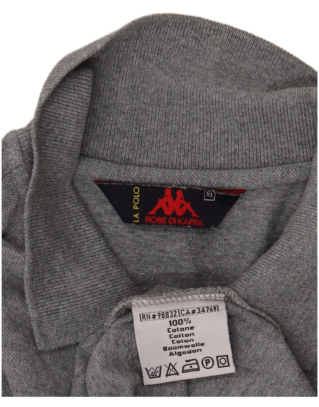 Kappa Langærmet Polo Shirt til mænd XL Grå Bomuld