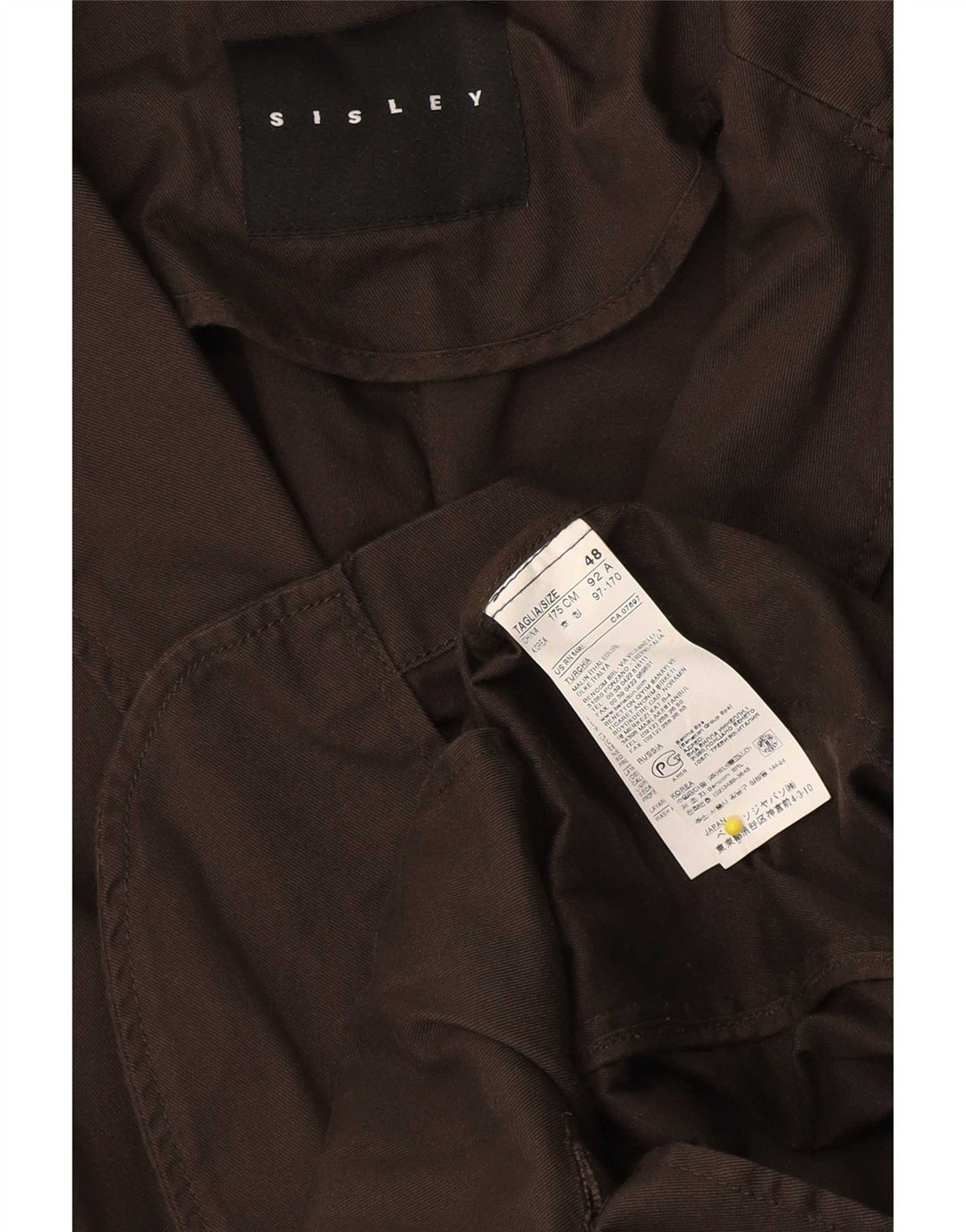 Sisley Herre 2-knaps blazerjakke IT 48 Medium brun bomuld