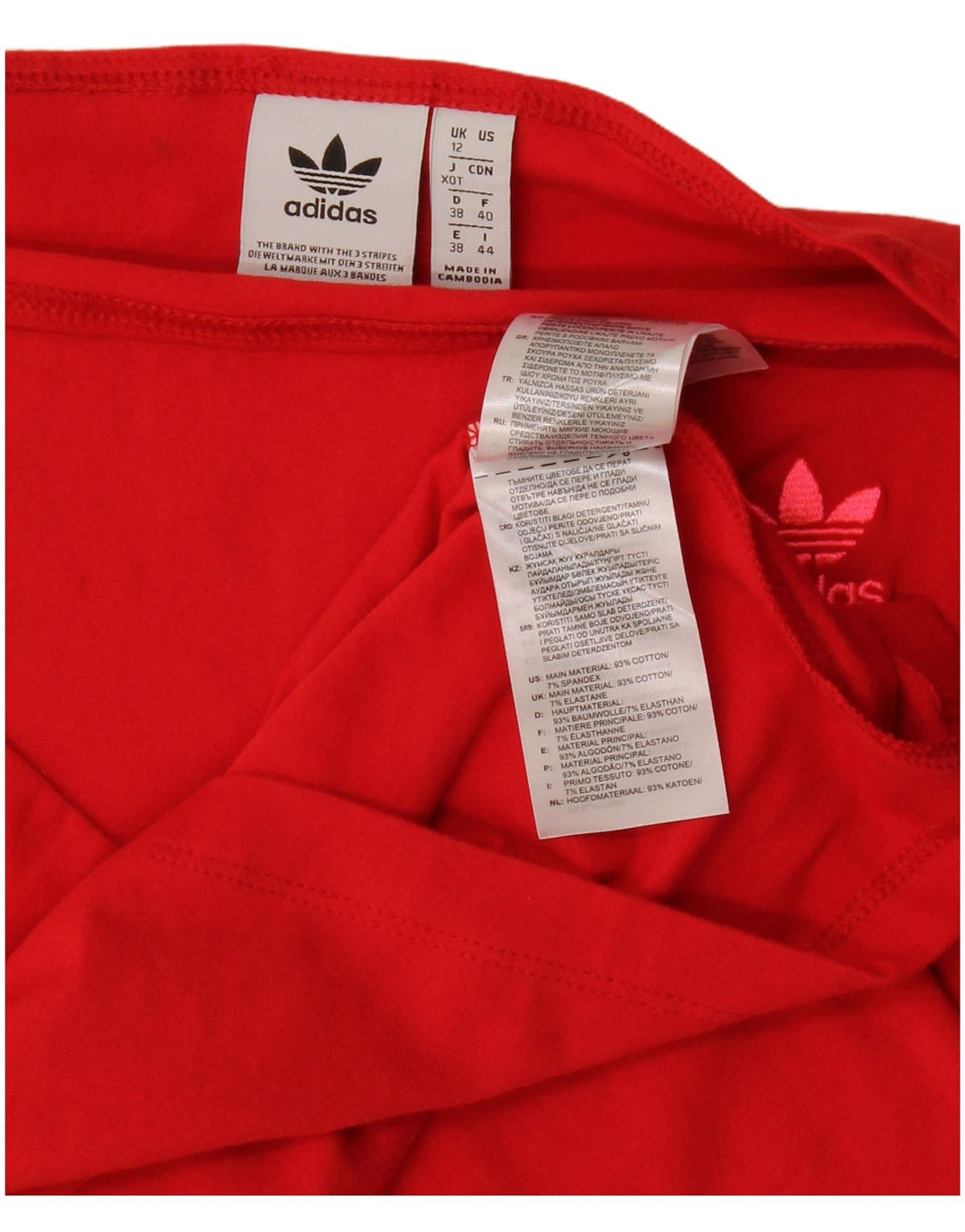 Adidas Dame Mini Off Shoulder Kjole UK 12 Medium Rød Bomuld