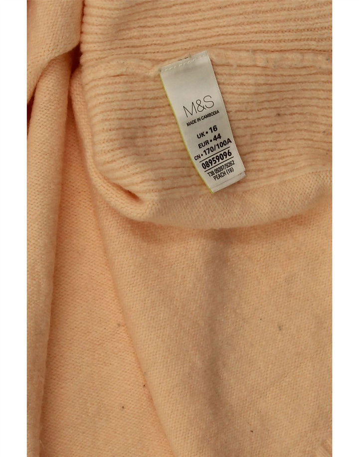 Marks & Spencer Dame Turtle Neck Jumper Sweater UK 16 Large Pink