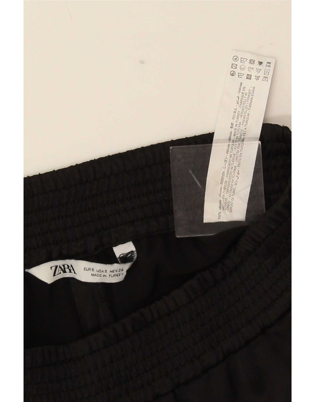 Zara Træningsdragtsbukser til kvinder UK 10 Small Black Viscose