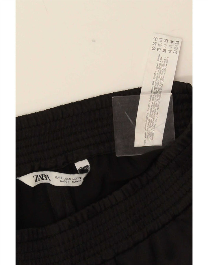 Zara Træningsdragtsbukser til kvinder UK 10 Small Black Viscose