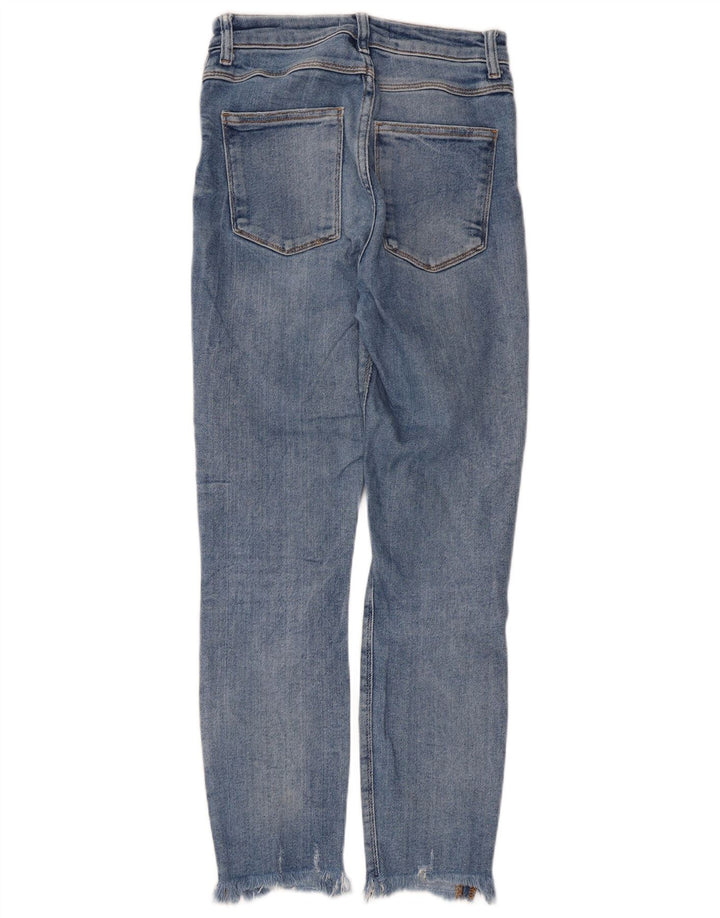 Zara Dame Distressed Slim Jeans EU 38 Small W28 L26 Blue