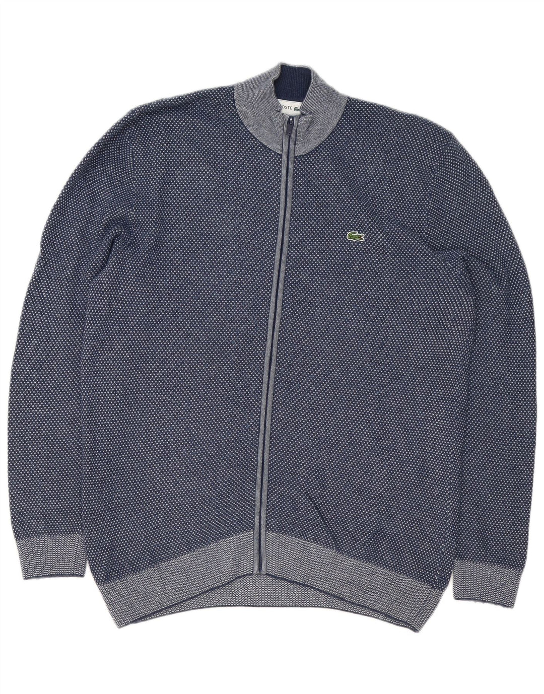 Lacoste Herre cardigan sweater størrelse 5 Large Navy Blue Flecked