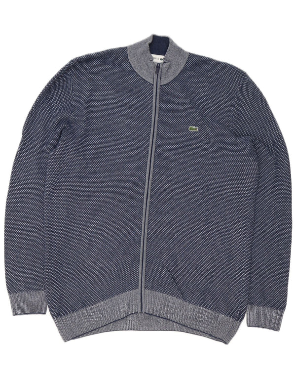 Lacoste Herre cardigan sweater størrelse 5 Large Navy Blue Flecked