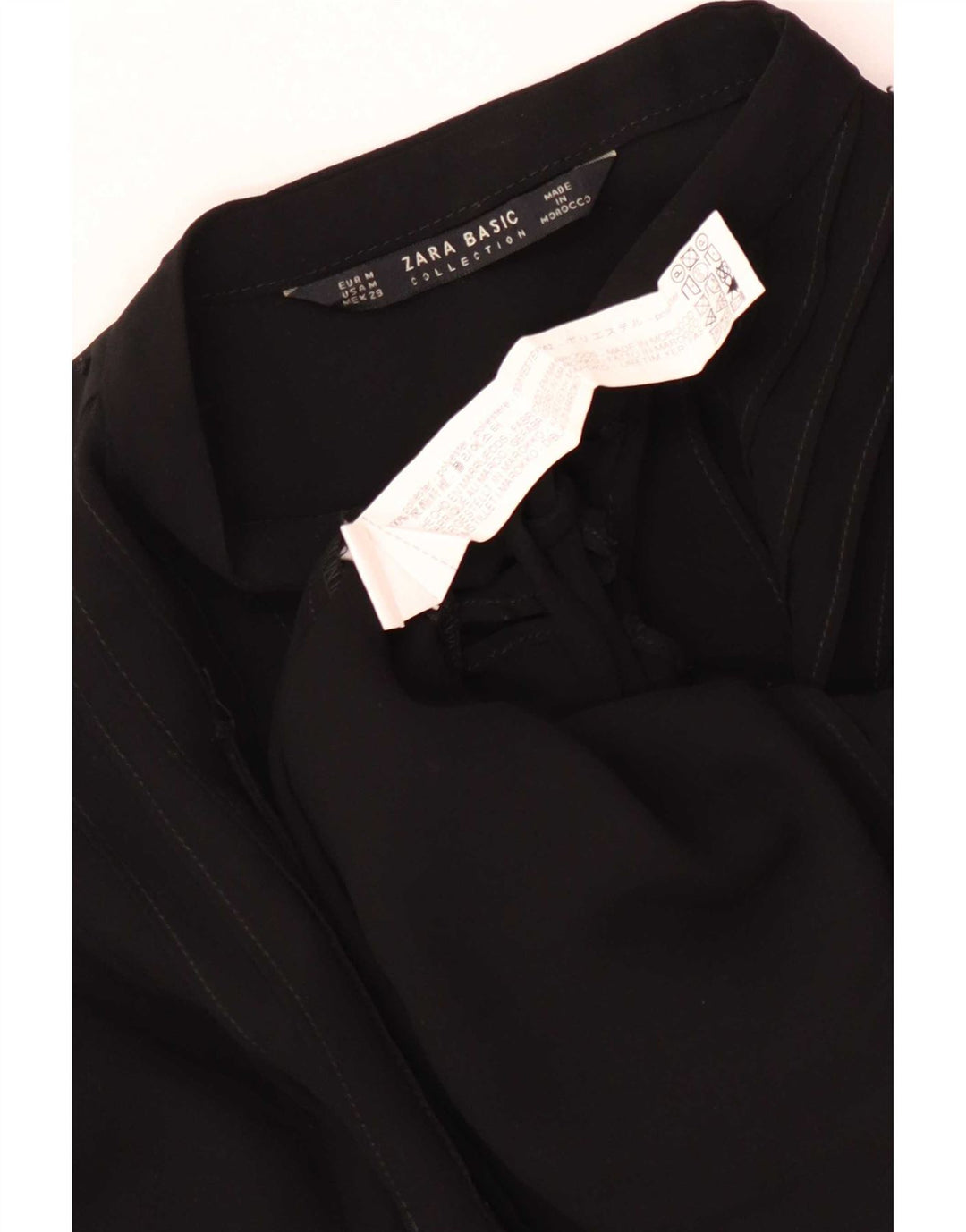 Zara Womens Front Tie Oversized skjortebluse UK 14 Medium Black Spotted