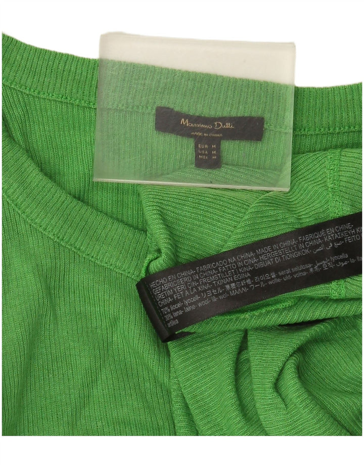 Massimo Dutti Damevest Top UK 12 Medium Green Lyocell