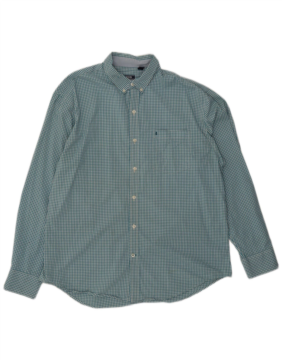 Izod Herreskjorte Stor Blå Gingham Bomuld