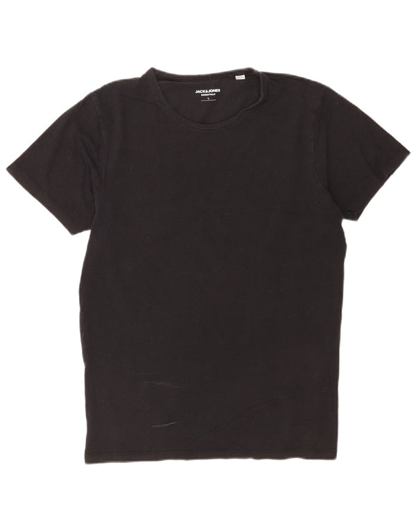 Jack & Jones Herre T-Shirt Top Stor Sort Bomuld
