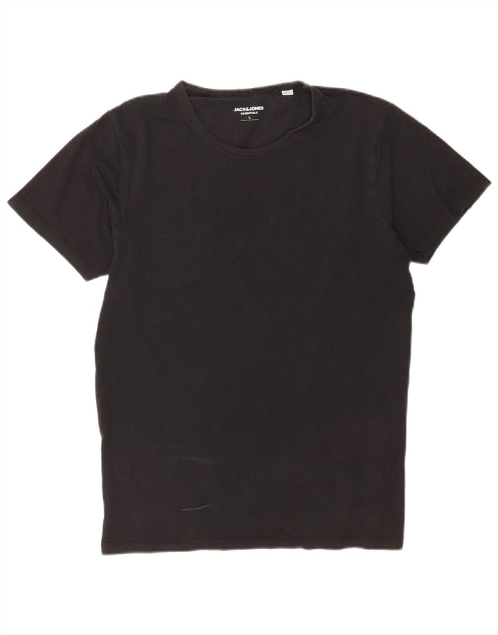 Jack & Jones Herre T-Shirt Top Stor Sort Bomuld