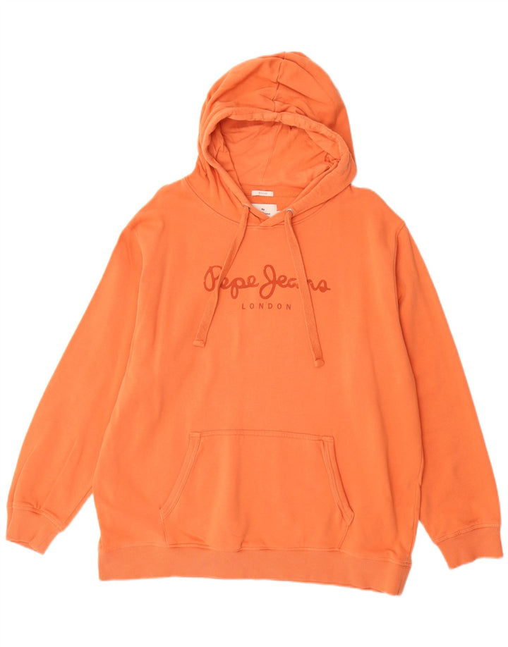 PEPE JEANS Grafisk hættetrøje til mænd 2XL Orange Bomuld