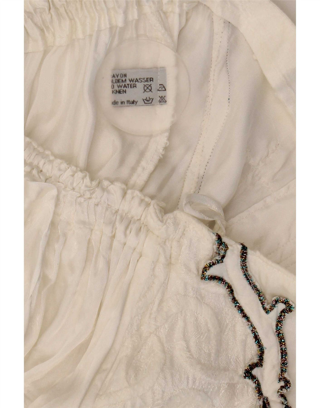 Vintage Kvinders Flared Skirt W27 Small White Floral Viscose