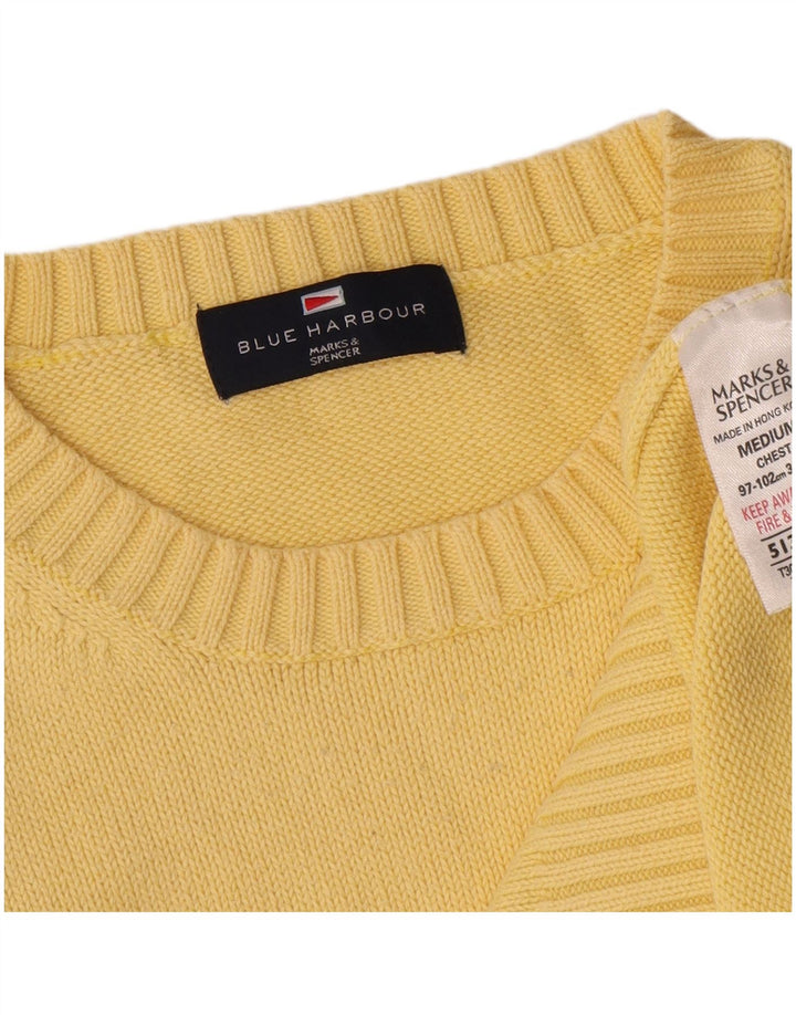 Marks & Spencer Herre Blue Harbor Crew Neck sweater Medium Gul