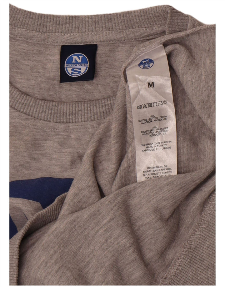 North Sails Herre Grafisk Sweatshirt Jumper Medium Grey Flecked Bomuld